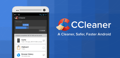 CCleaner أفضل تطبيقات تنظيف الهاتف الاندرويد