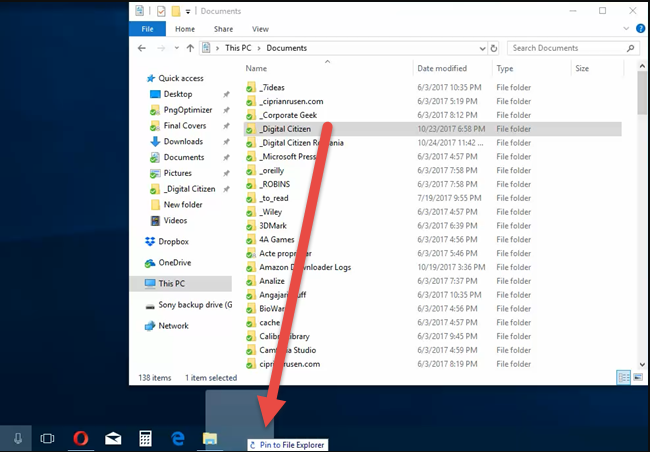 Pin to Windows Explorer. تثبيت مجلد او ملف على شريط مهام