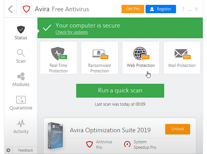 Avira Free Antivirus and Internet Security