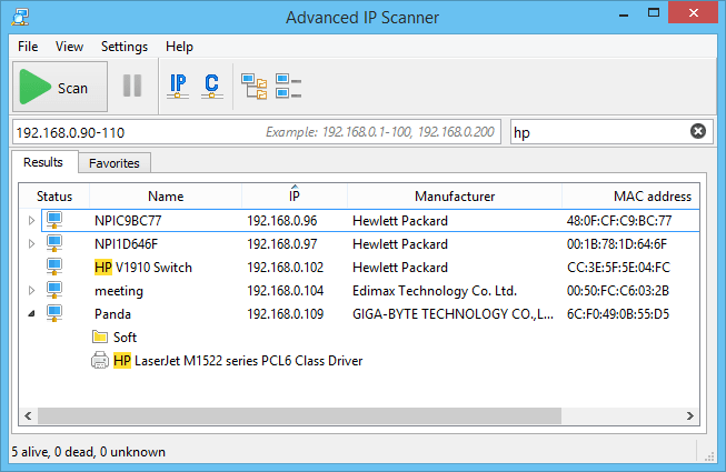 عرض المتصلين بالراوتر أو الواي فاي wifi بإستخدام برنامج Advanced IP Scanner