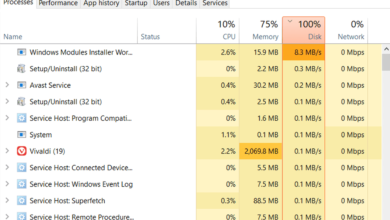حل مشكلة 100% disk usage على windows 10