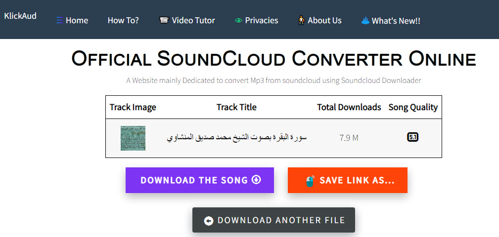 klickaud official soundcloud converter online
