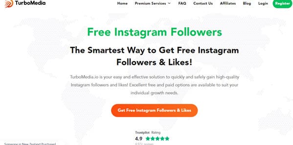 turbomedia.io طريقة للحصول على متابعين وإعجابات Instagram مجانية