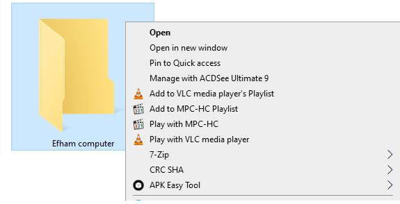 remove Add to VLC media player’s Playlist Context Menu