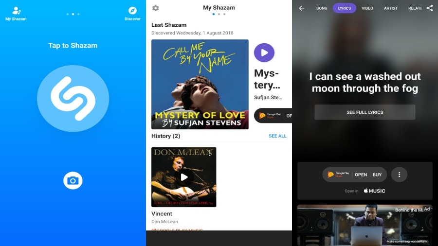 تطبيق Shazam للبحث عن أسم الاغنية