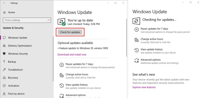 How to check for Windows updates