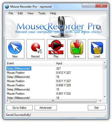 Mouse Recorder Pro برنامج النقرات التلقائية