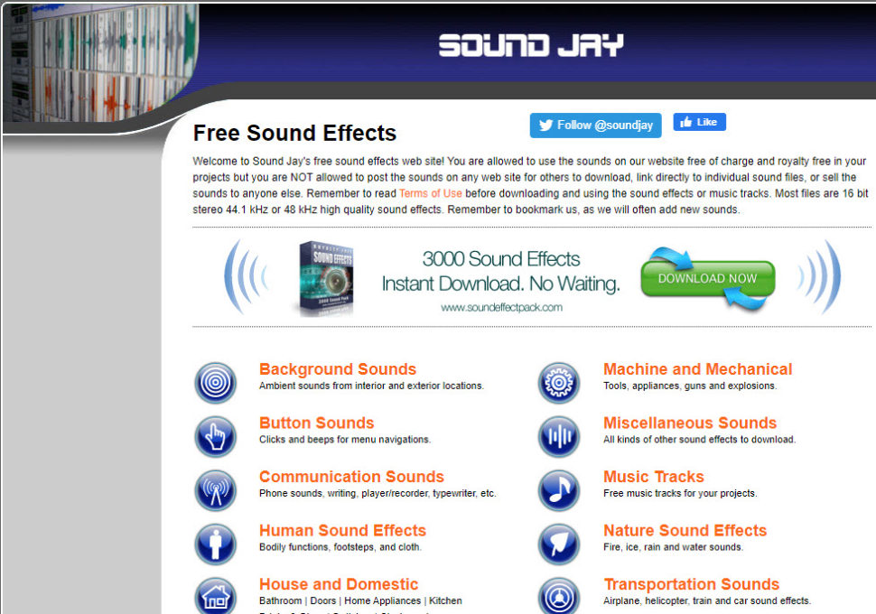 soundjayموقع تحميل  Sound Effects المؤثرات الصوتية